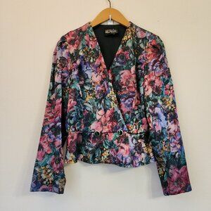 Vtg URSULA ofSwitzerland Blazer  Women 8 Peplum Floral Lined Classic Wimsy USA